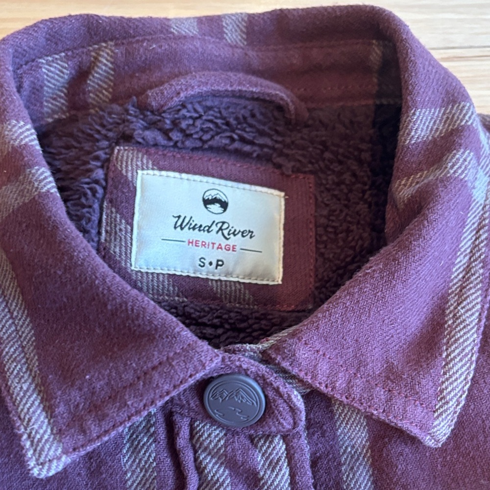Purple Plaid Button-Up Jacket, Size S - Picture 2 of 4